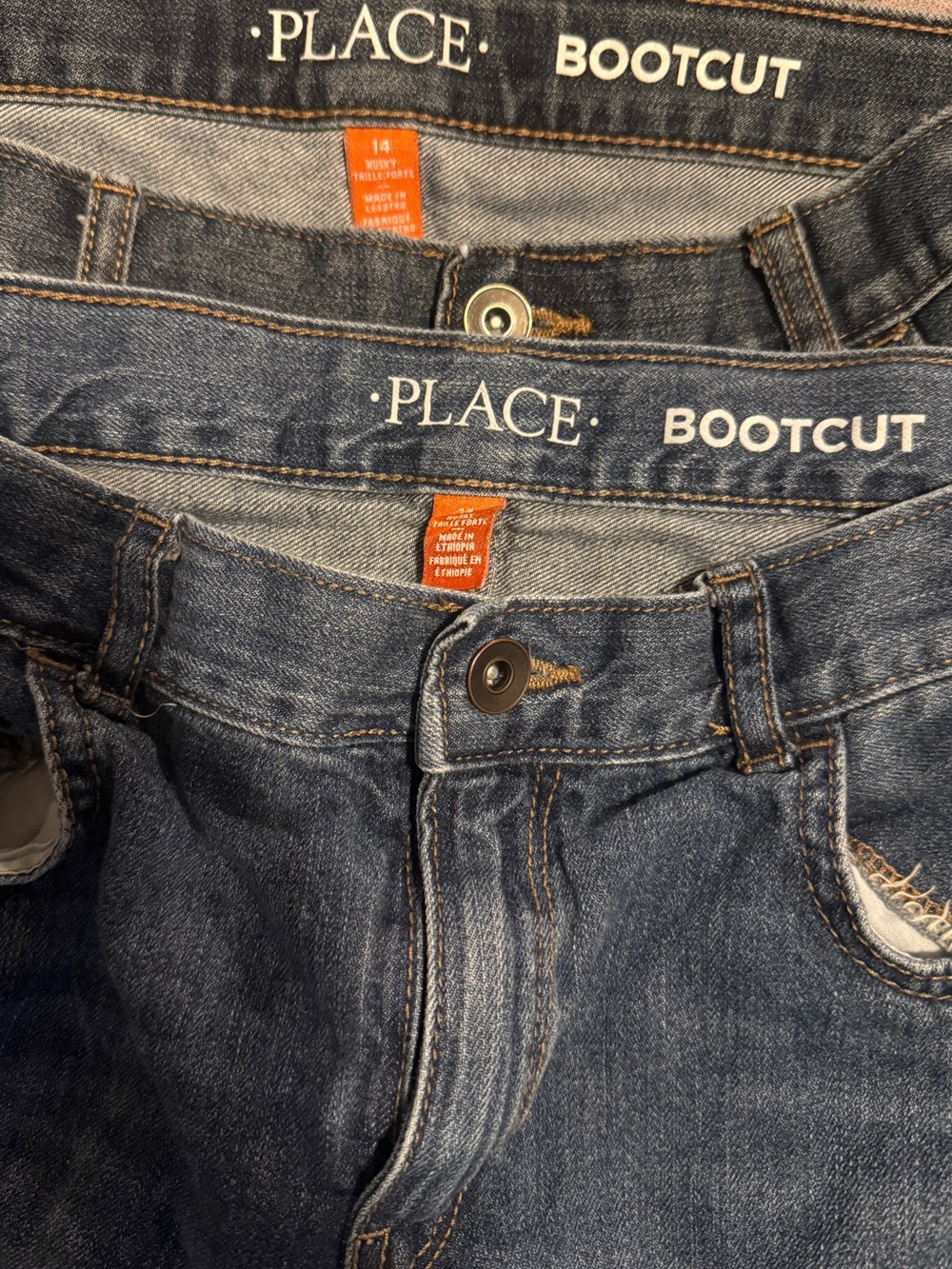 2 pairs Place Boys Bootcut Jeans - Dark Blue Denim